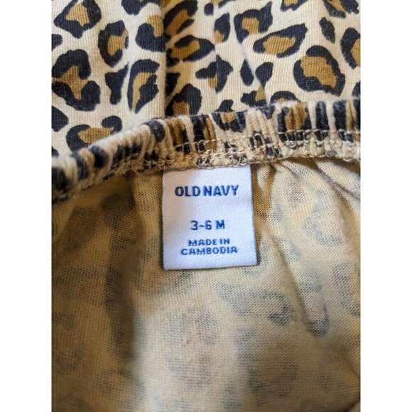 Old Navy Baby Girl Jumpsuit Romper 3 to 6 Months Leopard Flutter Sleeve Jersey - Picture 4 of 4